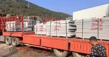 大同 芝麻灰花岗岩光面毛板出货日常