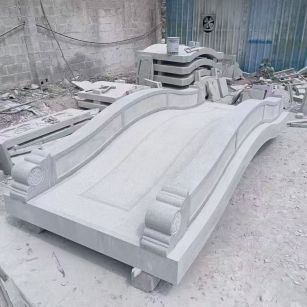 大同 芝麻灰花岗岩园林景观 小石桥