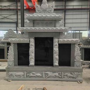 大同 芝麻灰高档墓碑、土墓，一套也支持定做