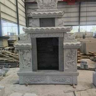 大同 芝麻灰高档墓碑、土墓，一套也支持定做