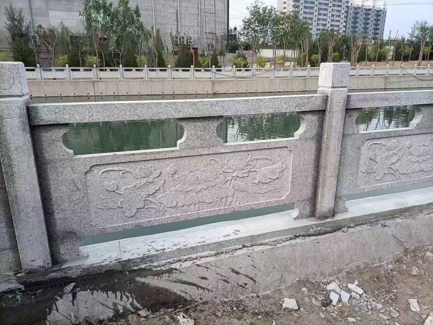 大同 芙蓉白大花桥梁、河道，石材栏杆、围栏、护栏