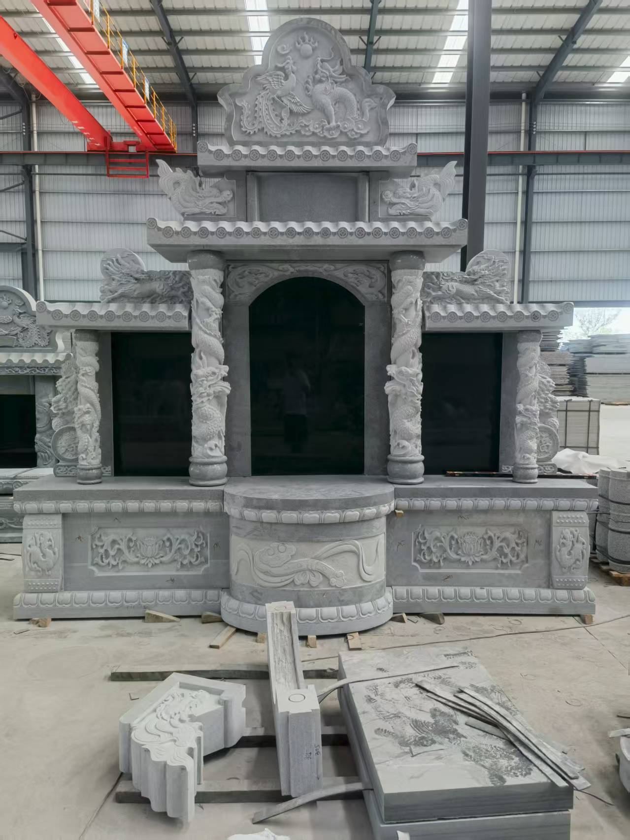 大同 芝麻灰高档墓碑，土墓，可定制