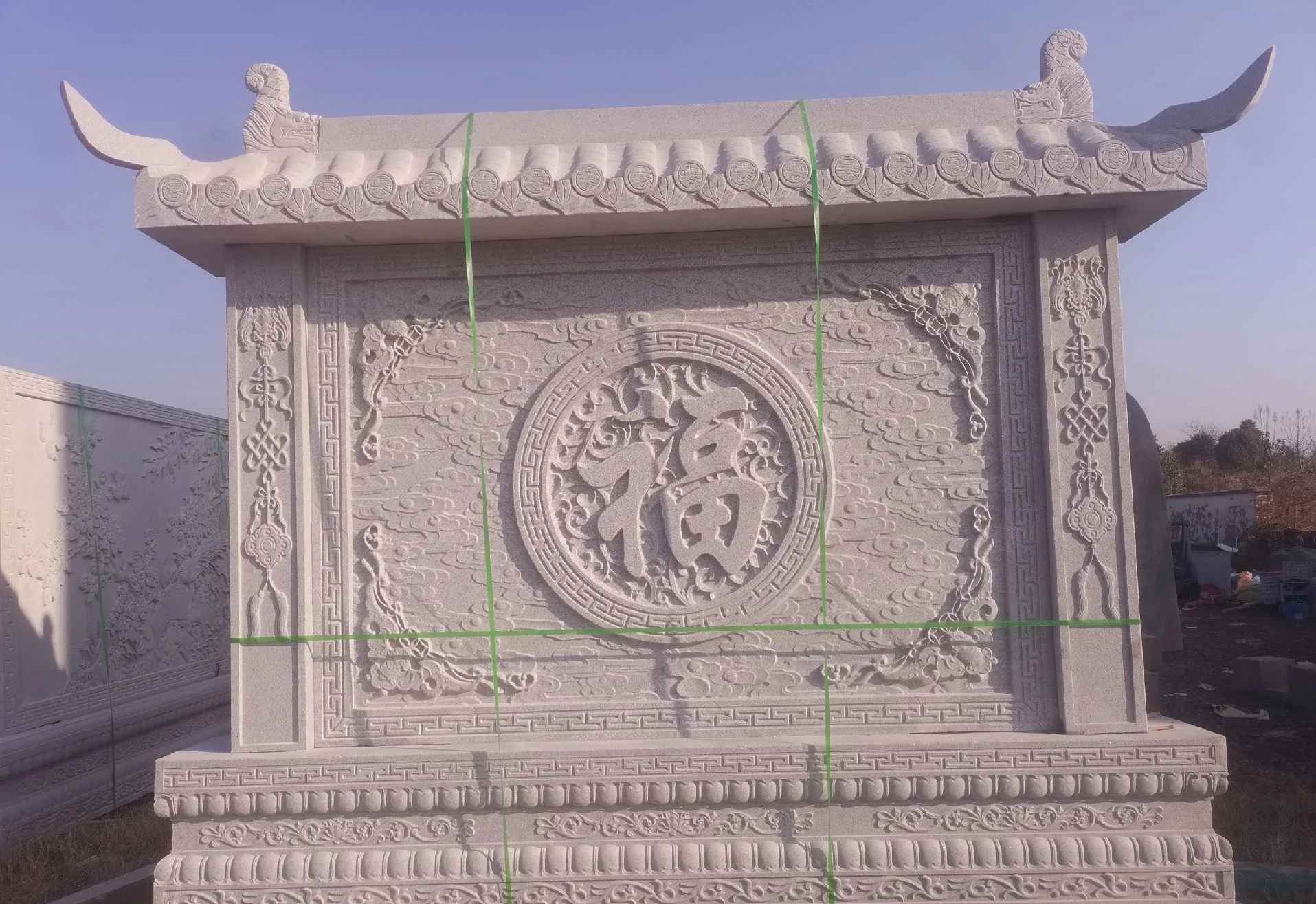 大同 芝麻白花岗岩屏风，照壁，影壁